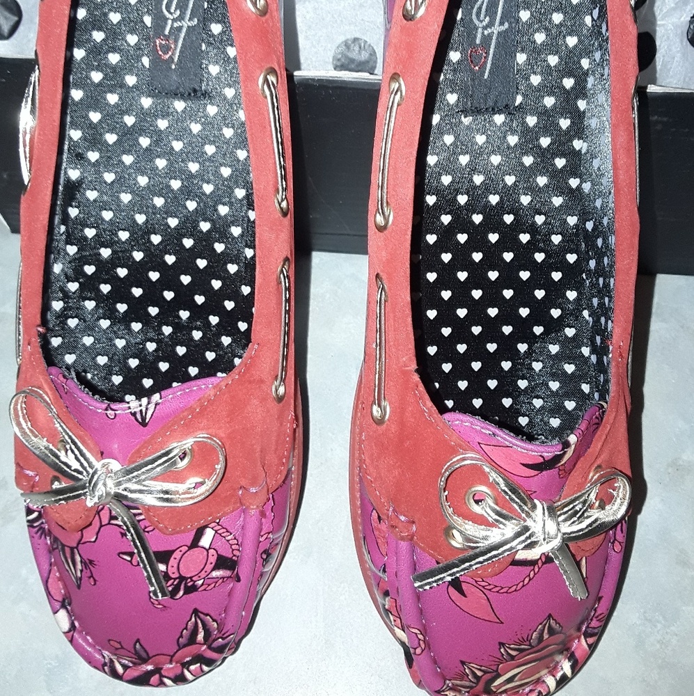 Love Me Now Boat Flats Pink & Red by Iron Fist - Picture 4 of 8